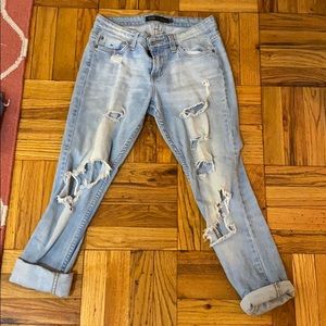boyfriend light blue ripped jeans